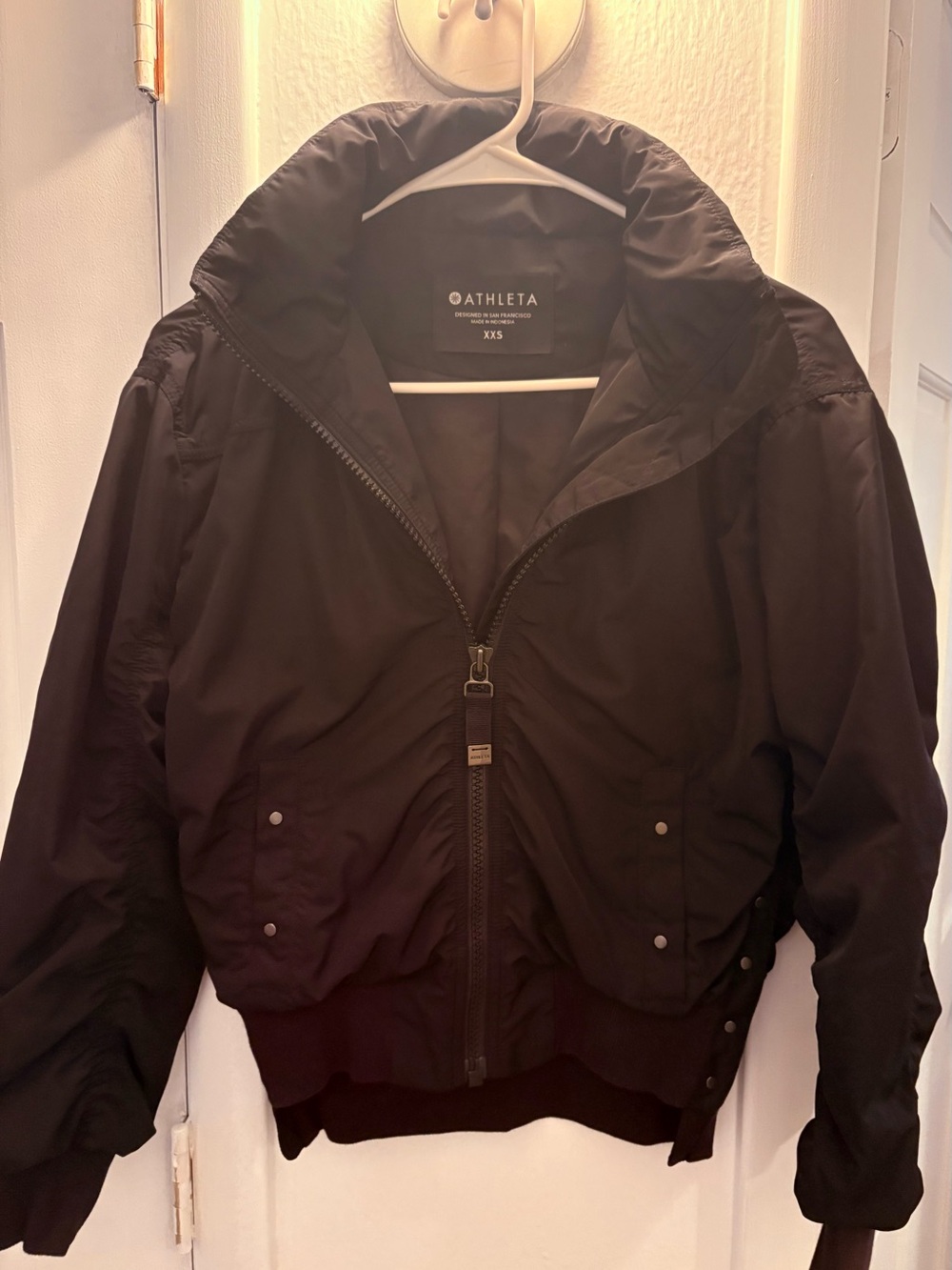 Athleta Women’s Black Lightweight Bomber Jacket